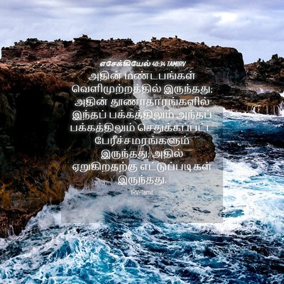 Picture 04 - எசேக்கியேல் 40:34 TAMIRV - அதின் மண்டபங்கள் - Bible Verse Picture