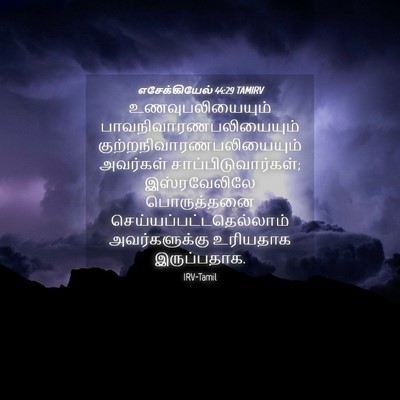 Picture 04 - எசேக்கியேல் 44:29 TAMIRV - உணவுபலியையும் - Bible Verse Picture