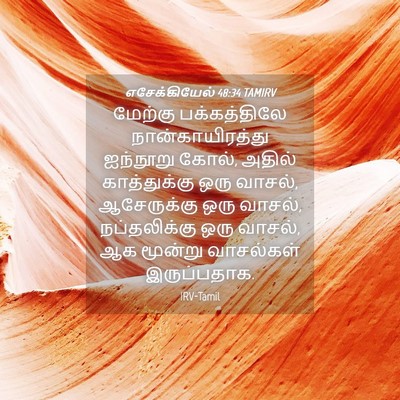 Picture 04 - எசேக்கியேல் 48:34 TAMIRV - மேற்கு பக்கத்திலே - Bible Verse Picture