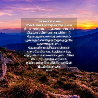 Picture 04 - எசேக்கியேல் 8:3 TAMIRV - கைபோல் தோன்றினதை - Bible Verse Picture