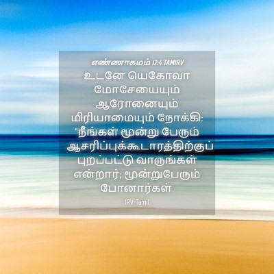 Picture 04 - எண்ணாகமம் 12:4 TAMIRV - உடனே யெகோவா - Bible Verse Picture