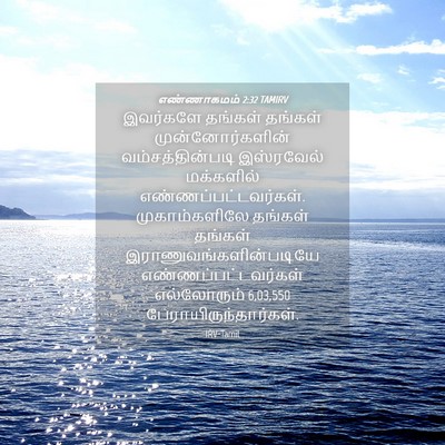Picture 04 - எண்ணாகமம் 2:32 TAMIRV - இவர்களே தங்கள் - Bible Verse Picture
