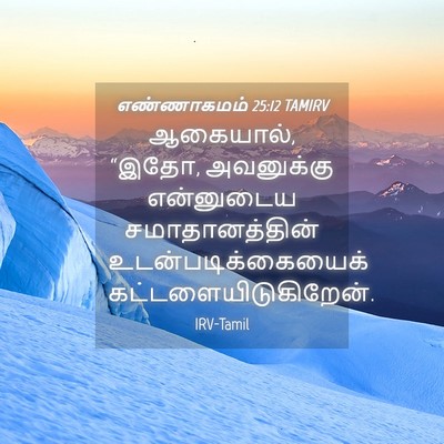 Picture 04 - எண்ணாகமம் 25:12 TAMIRV - ஆகையால், “இதோ, - Bible Verse Picture