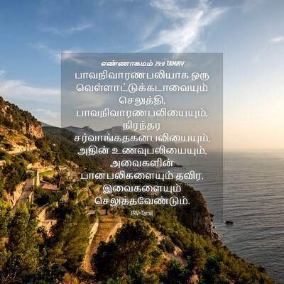 Picture 04 - எண்ணாகமம் 29:11 TAMIRV - பாவநிவாரணபலியாக - Bible Verse Picture