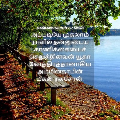 Picture 04 - எண்ணாகமம் 7:12 TAMIRV - அப்படியே முதலாம் - Bible Verse Picture