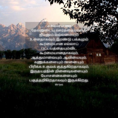 Picture 04 - எபிரெயர் 4:12 TAMIRV - தேவனுடைய - Bible Verse Picture