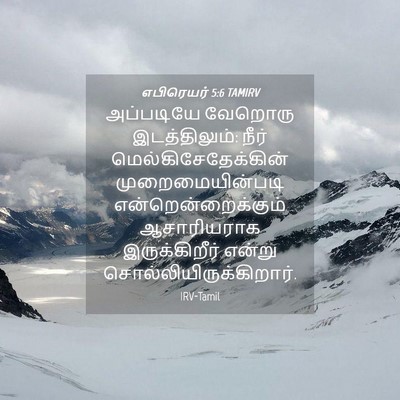 Picture 04 - எபிரெயர் 5:6 TAMIRV - அப்படியே வேறொரு - Bible Verse Picture
