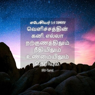 Picture 04 - எபேசியர் 5:9 TAMIRV - வெளிச்சத்தின் - Bible Verse Picture