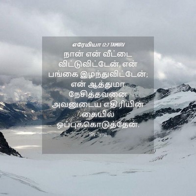 Picture 04 - எரேமியா 12:7 TAMIRV - நான் என் வீட்டை - Bible Verse Picture