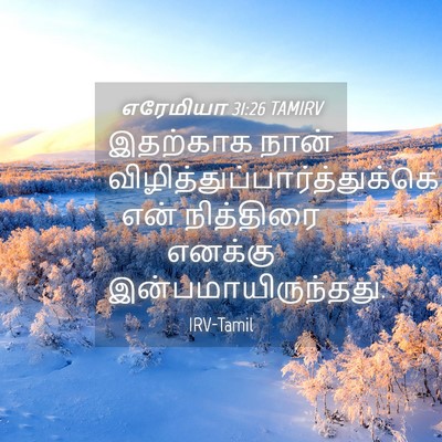 Picture 04 - எரேமியா 31:26 TAMIRV - இதற்காக நான் - Bible Verse Picture