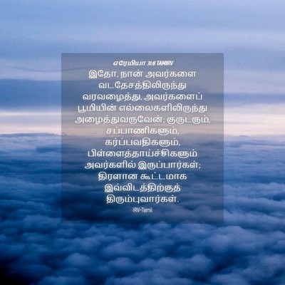 Picture 04 - எரேமியா 31:8 TAMIRV - இதோ, நான் அவர்களை - Bible Verse Picture