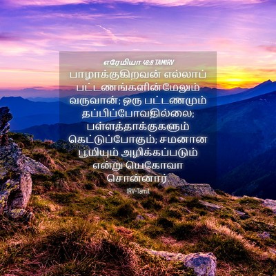 Picture 04 - எரேமியா 48:8 TAMIRV - பாழாக்குகிறவன் - Bible Verse Picture