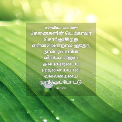 Picture 04 - எரேமியா 49:35 TAMIRV - சேனைகளின் யெகோவா - Bible Verse Picture