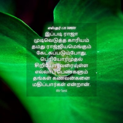 Picture 04 - எஸ்தர் 1:20 TAMIRV - இப்படி ராஜா - Bible Verse Picture