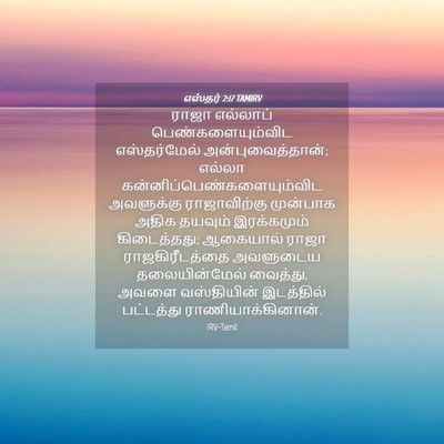 Picture 04 - எஸ்தர் 2:17 TAMIRV - ராஜா எல்லாப் - Bible Verse Picture