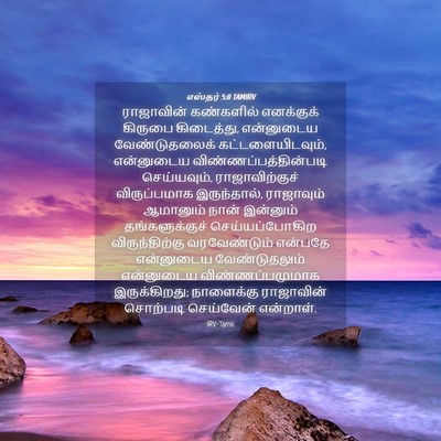 Picture 04 - எஸ்தர் 5:8 TAMIRV - ராஜாவின் கண்களில் - Bible Verse Picture