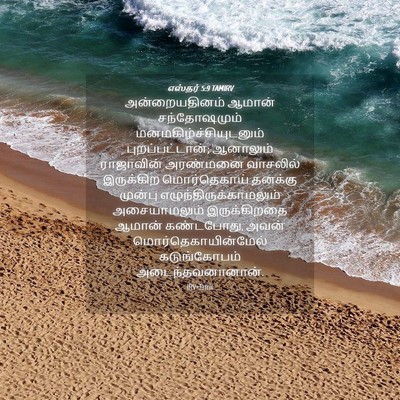 Picture 04 - எஸ்தர் 5:9 TAMIRV - அன்றையதினம் ஆமான் - Bible Verse Picture
