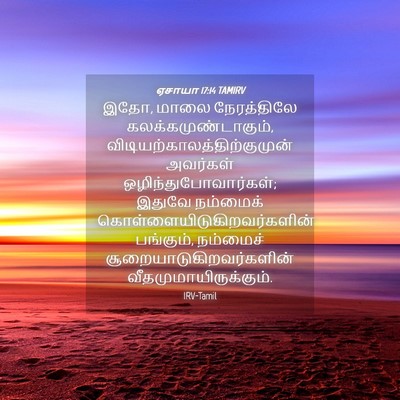Picture 04 - ஏசாயா 17:14 TAMIRV - இதோ, மாலை - Bible Verse Picture