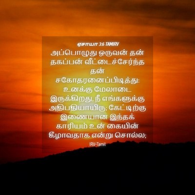 Picture 04 - ஏசாயா 3:6 TAMIRV - அப்பொழுது ஒருவன் - Bible Verse Picture