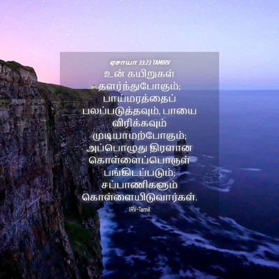 Picture 04 - ஏசாயா 33:23 TAMIRV - உன் கயிறுகள் - Bible Verse Picture