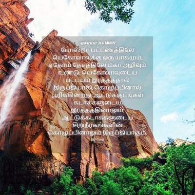 Picture 04 - ஏசாயா 34:6 TAMIRV - போஸ்றா - Bible Verse Picture