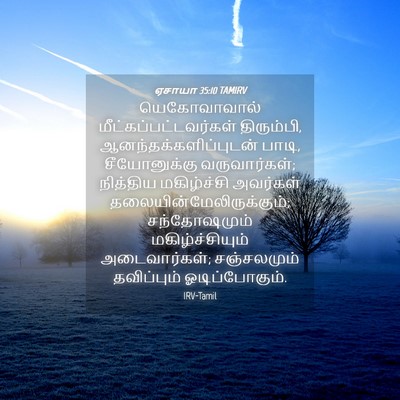 Picture 04 - ஏசாயா 35:10 TAMIRV - யெகோவாவால் - Bible Verse Picture