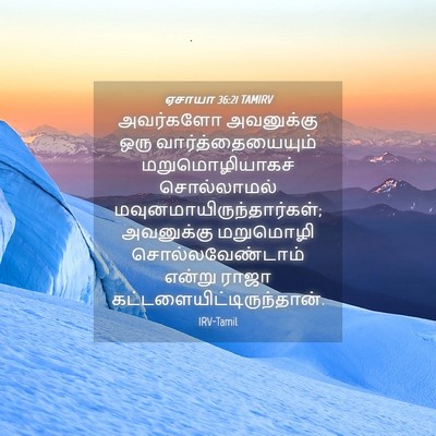 Picture 04 - ஏசாயா 36:21 TAMIRV - அவர்களோ அவனுக்கு - Bible Verse Picture