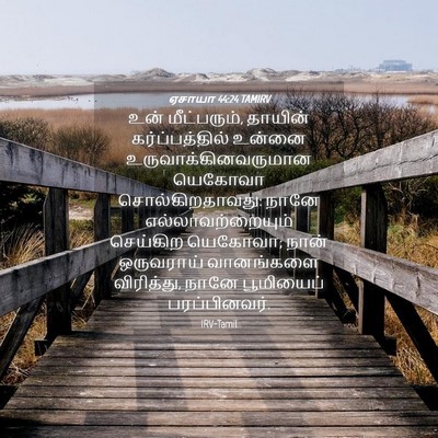 Picture 04 - ஏசாயா 44:24 TAMIRV - உன் மீட்பரும், - Bible Verse Picture