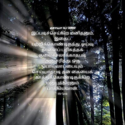 Picture 04 - ஏசாயா 56:2 TAMIRV - இப்படிச்செய்கிற - Bible Verse Picture