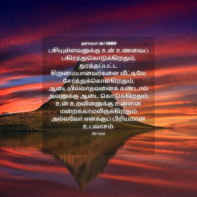 Picture 04 - ஏசாயா 58:7 TAMIRV - பசியுள்ளவனுக்கு - Bible Verse Picture