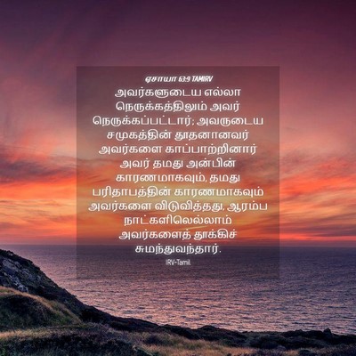 Picture 04 - ஏசாயா 63:9 TAMIRV - அவர்களுடைய எல்லா - Bible Verse Picture