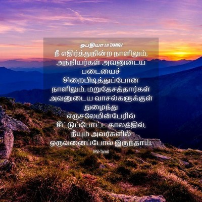 Picture 04 - ஒபதியா 1:11 TAMIRV - நீ எதிர்த்துநின்ற - Bible Verse Picture