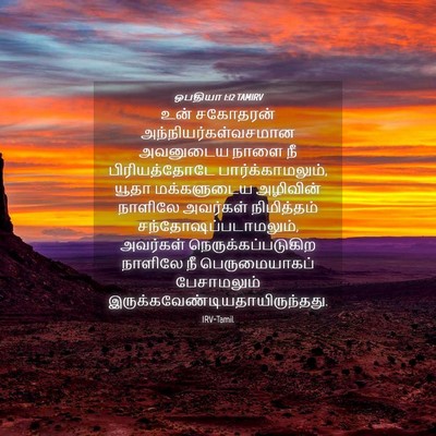 Picture 04 - ஒபதியா 1:12 TAMIRV - உன் சகோதரன் - Bible Verse Picture