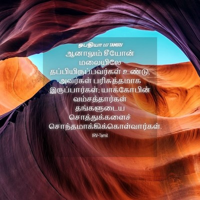 Picture 04 - ஒபதியா 1:17 TAMIRV - ஆனாலும் சீயோன் - Bible Verse Picture