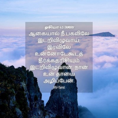 Picture 04 - ஓசியா 4:5 TAMIRV - ஆகையால் நீ பகலிலே - Bible Verse Picture
