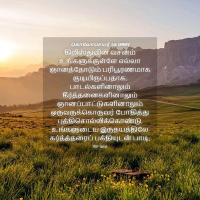 Picture 04 - கொலோசெயர் 3:16 TAMIRV - கிறிஸ்துவின் - Bible Verse Picture