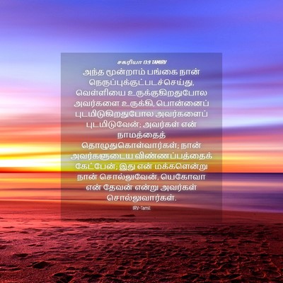 Picture 04 - சகரியா 13:9 TAMIRV - அந்த மூன்றாம் - Bible Verse Picture