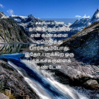 Picture 04 - சகரியா 5:1 TAMIRV - நான் திரும்பவும் - Bible Verse Picture