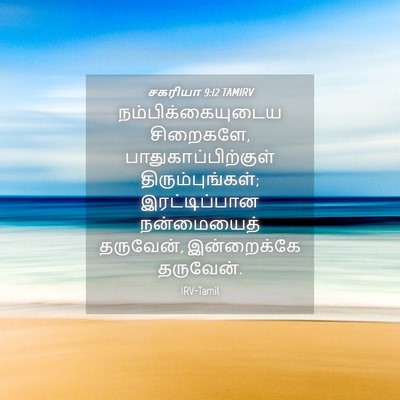 Picture 04 - சகரியா 9:12 TAMIRV - நம்பிக்கையுடைய - Bible Verse Picture