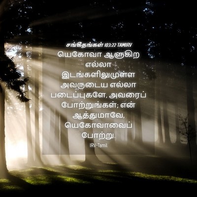 Picture 04 - சங்கீதங்கள் 103:22 TAMIRV - யெகோவா ஆளுகிற - Bible Verse Picture