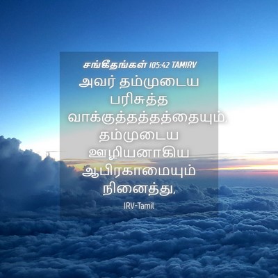 Picture 04 - சங்கீதங்கள் 105:42 TAMIRV - அவர் தம்முடைய - Bible Verse Picture