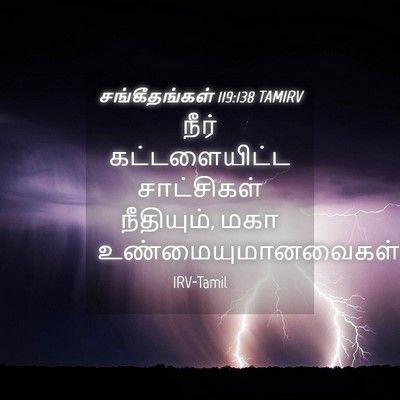 Picture 04 - சங்கீதங்கள் 119:138 TAMIRV - நீர் கட்டளையிட்ட - Bible Verse Picture