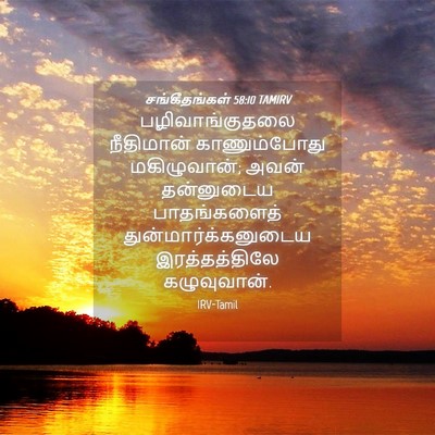 Picture 04 - சங்கீதங்கள் 58:10 TAMIRV - பழிவாங்குதலை - Bible Verse Picture