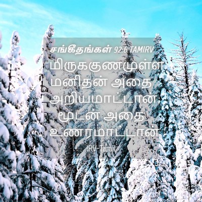 Picture 04 - சங்கீதங்கள் 92:6 TAMIRV - மிருககுணமுள்ள - Bible Verse Picture
