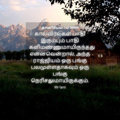 Picture 04 - தானியேல் 2:42 TAMIRV - கால்விரல்கள் பாதி - Bible Verse Picture
