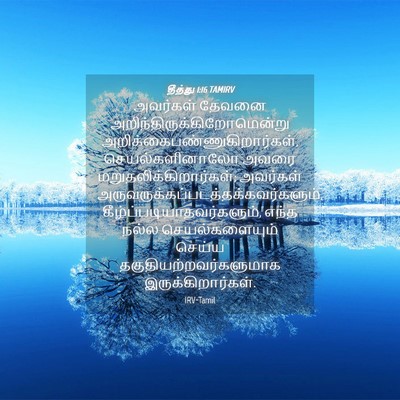 Picture 04 - தீத்து 1:16 TAMIRV - அவர்கள் தேவனை - Bible Verse Picture