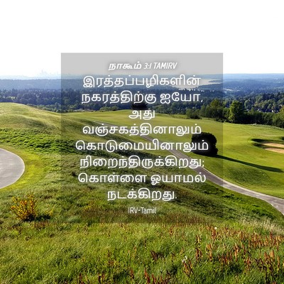 Picture 04 - நாகூம் 3:1 TAMIRV - இரத்தப்பழிகளின் - Bible Verse Picture