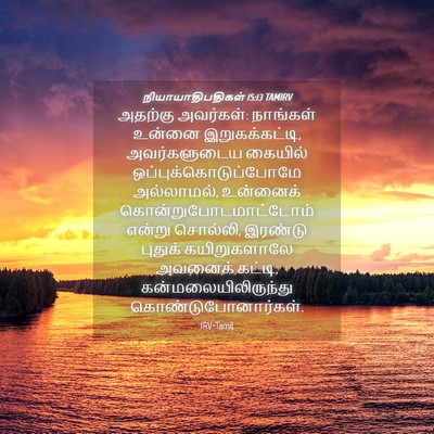 Picture 04 - நியாயாதிபதிகள் 15:13 TAMIRV - அதற்கு அவர்கள்: - Bible Verse Picture