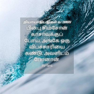 Picture 04 - நியாயாதிபதிகள் 16:1 TAMIRV - பின்பு சிம்சோன் - Bible Verse Picture