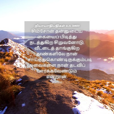 Picture 04 - நியாயாதிபதிகள் 16:26 TAMIRV - சிம்சோன் தன்னுடைய - Bible Verse Picture